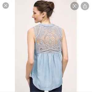Anthropologie chambray denim top